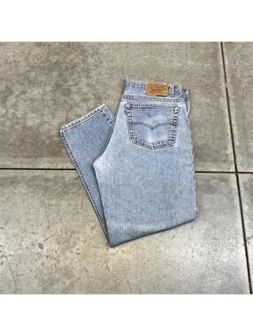vintage levis 550 faded blue made in usa relaxed baggy fit jeans size 38 x 30